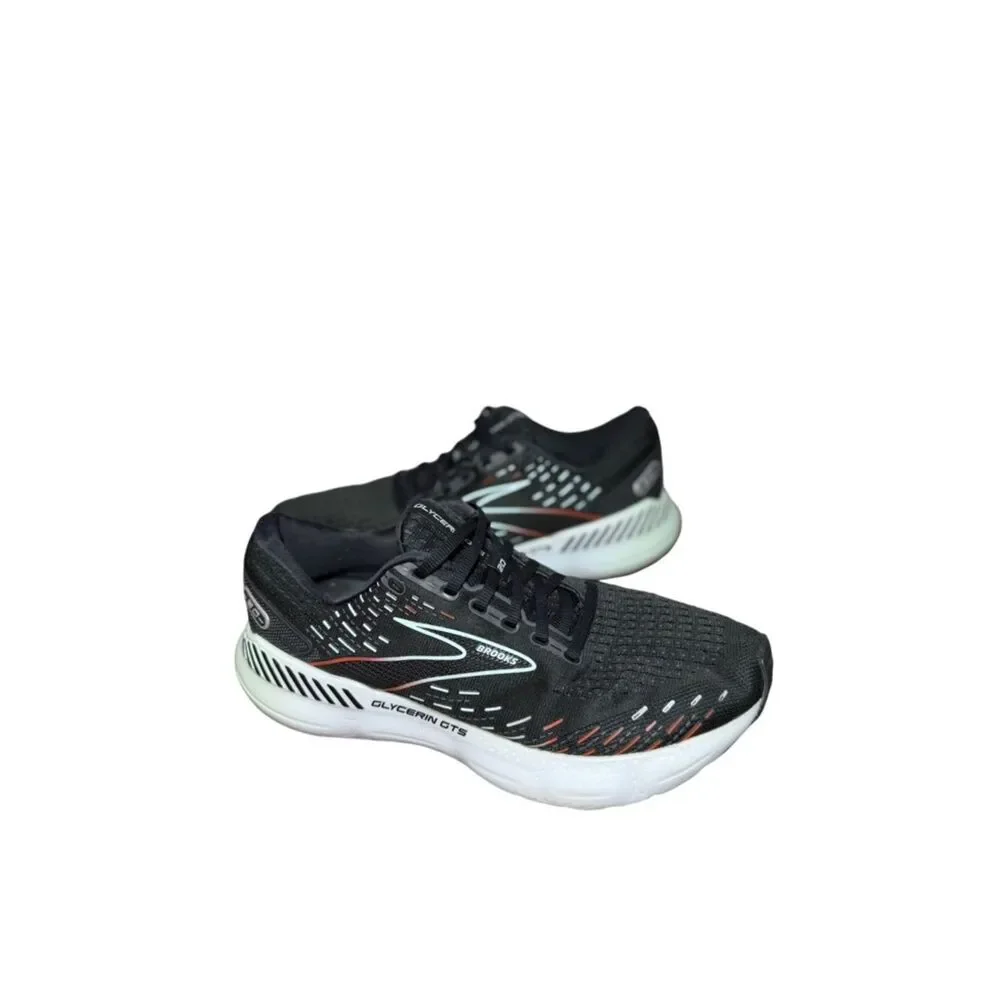 Women’s Brooks Black Running Shoe with White Midsole and Coral size 10.5